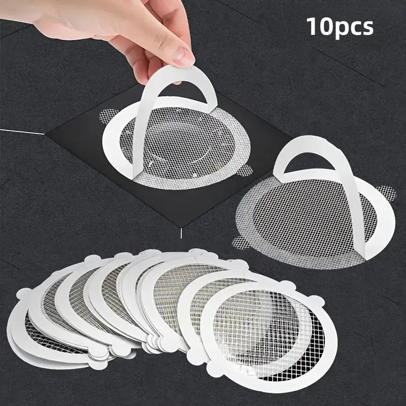 Shower Drain Cover, 10pcs set Anti-clogging Hair Filter Sticker, Bathroom Accessories, Bathroom Supplies for Home Use, Home Supplies