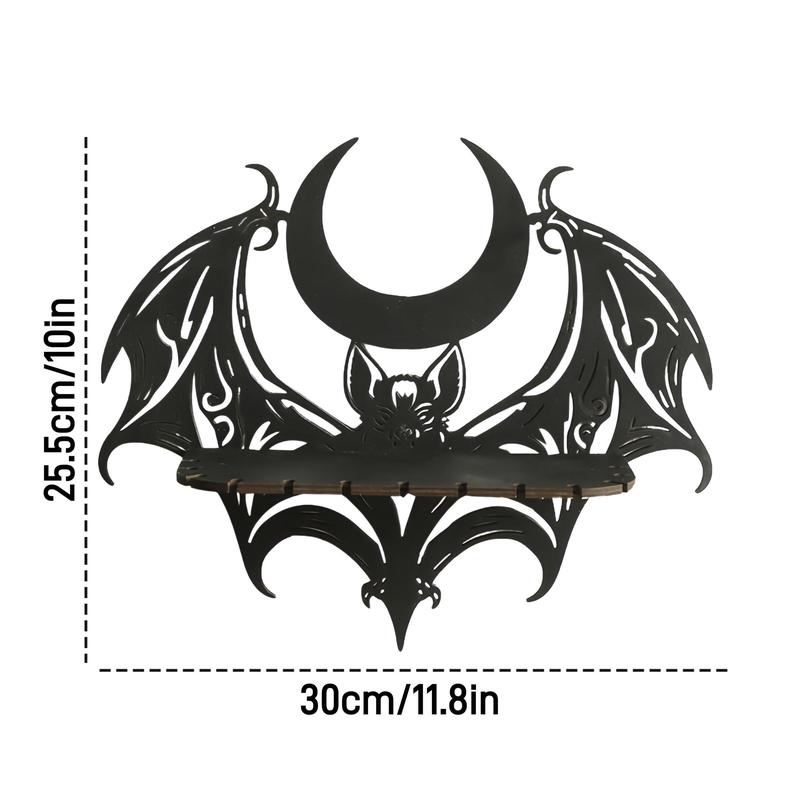 Bat Design Wall Mounted Shelf, 1 Count Halloween Themed Wall Decor Display Rack, Wall Decor for Home Living Room Bedroom, Home Decor, Halloween Decor