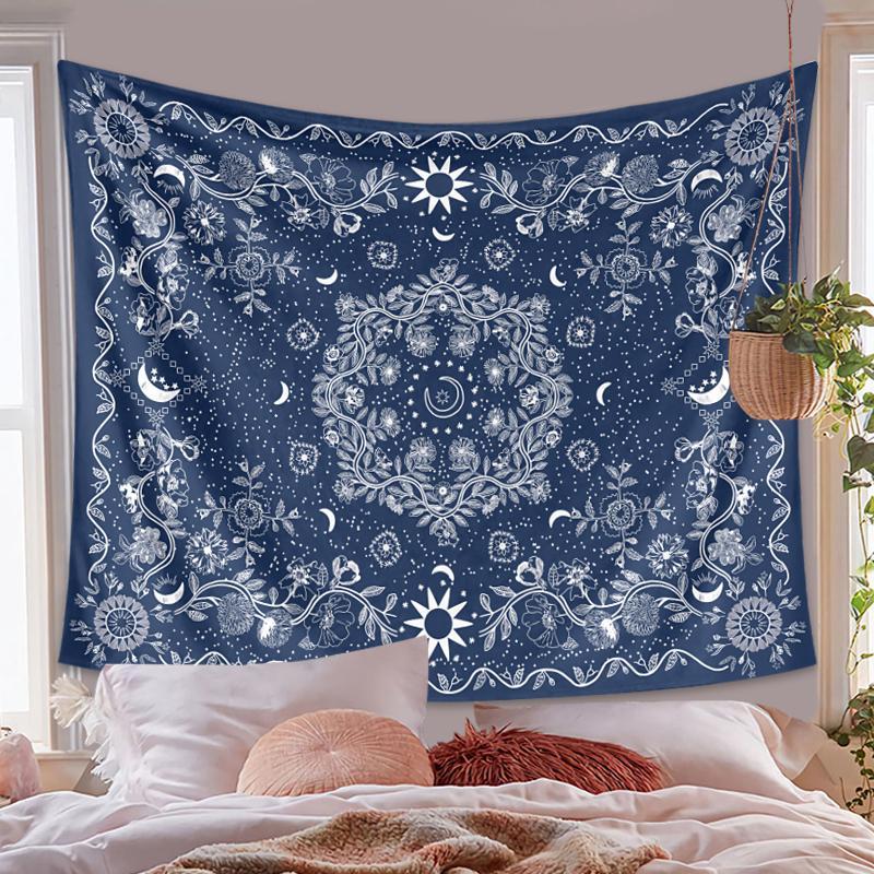 Vine Print Tapestry, 1 Count Boho Style Wall Hanging Tapestry for Home Decor, Wall Art Decor for Home Bedroom Living Room, Cool Bedroom Accessories