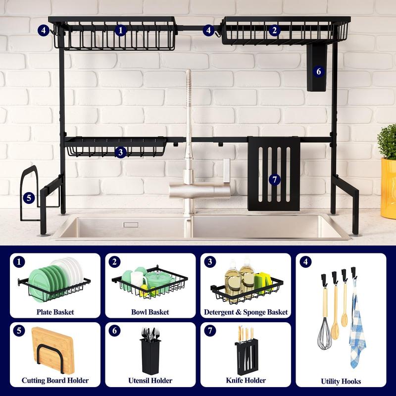 Over The Sink Dish Drying Rack - 26.8