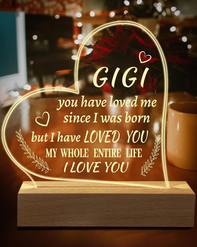 Christmas Gift, Gigi Gifts for Grandma, Acrylic Engraved 15 * 19CM Presents, Valentines Day Birthday Mothers Day Gifts for Grandma, Nana, Grammy, Grandmother from Grandchildren