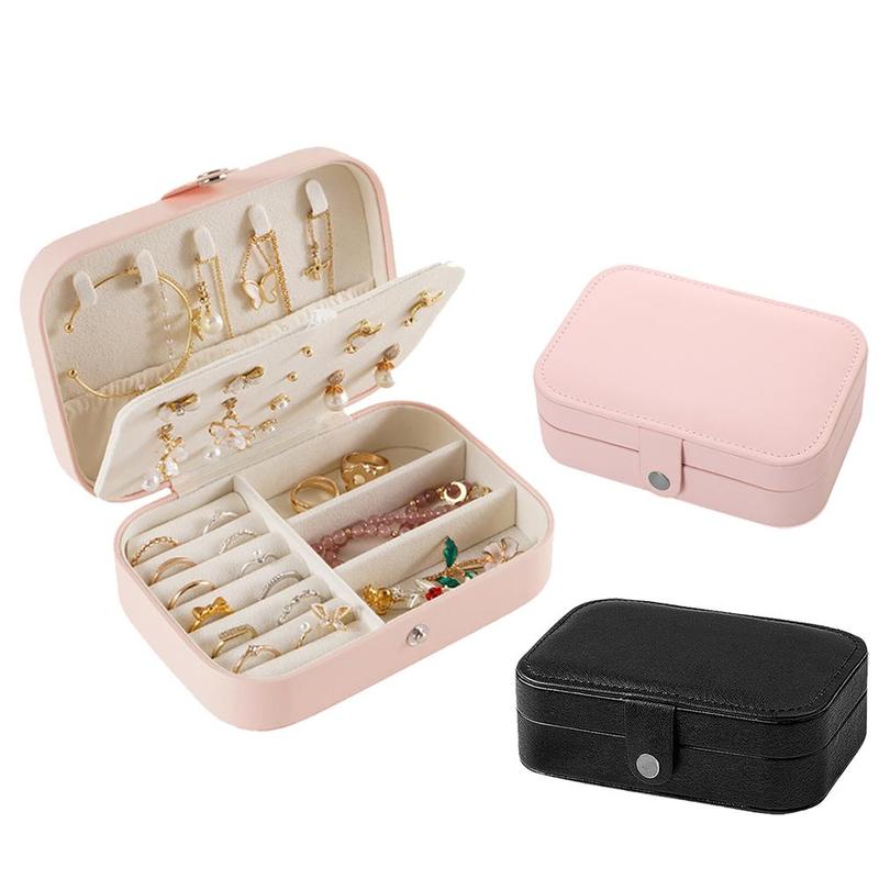 Travel Jewelry Case, 1 Count Portable Mini Travel Case Display Storage Holder Boxes for Stud Earrings, Rings, Necklaces, Bracelets, Home Organizer