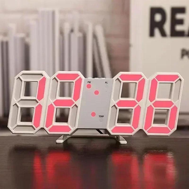 3D Digital Wall Clock Decoration for Home Glow Night Mode Adjustable Electronic Watch Living Room LED Clock Decor Clocks Garden Plastic