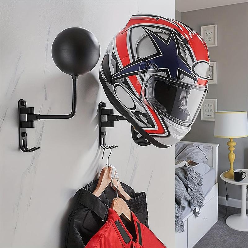 Wall Mounted Helmet Storage Rack, 1 Count Motorcycle Helmet Holder, F7 Helmet Display Rack, Home Organizer for Living Room Bedroom