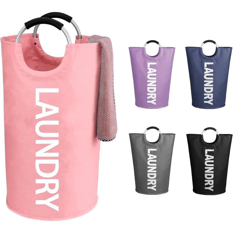 95L Large laundry basket,Collapsible laundry hamper, Tall Clothes Baskets Folding Washing Bin Foldable Fabric Hamper Bags for Bedroom, Closet,Bathroom,College,laundry bag,pink