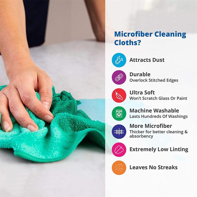 Microfiber Cleaning Cloth, 12pcs Car Washing Towel, Thickened Cleaning Towel for Home Hotel, Summer Essentials, Cleaning Gadgets for Home, Kitchen Accessories, Mop Daddy, Halloween Gifts, Car Accessories