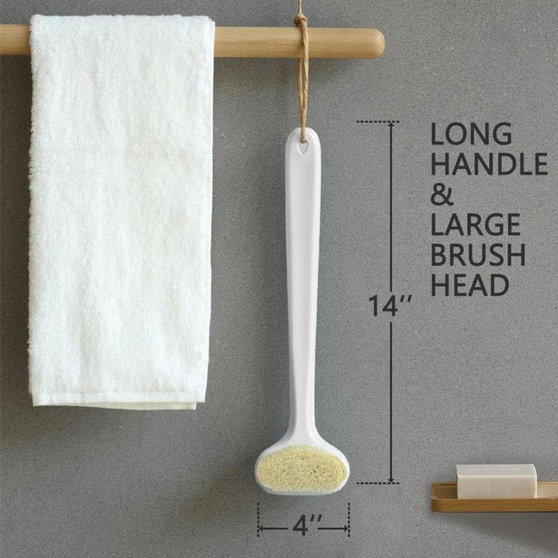 Upgraded Bath Body Brush with Comfy Bristles Long Handle Gentle Exfoliation Improve Skin's Health and Beauty Bath Shower Wet or Dry Brushing Body Brush (14 inch, White)(Creative Life Pavilion) Accessories