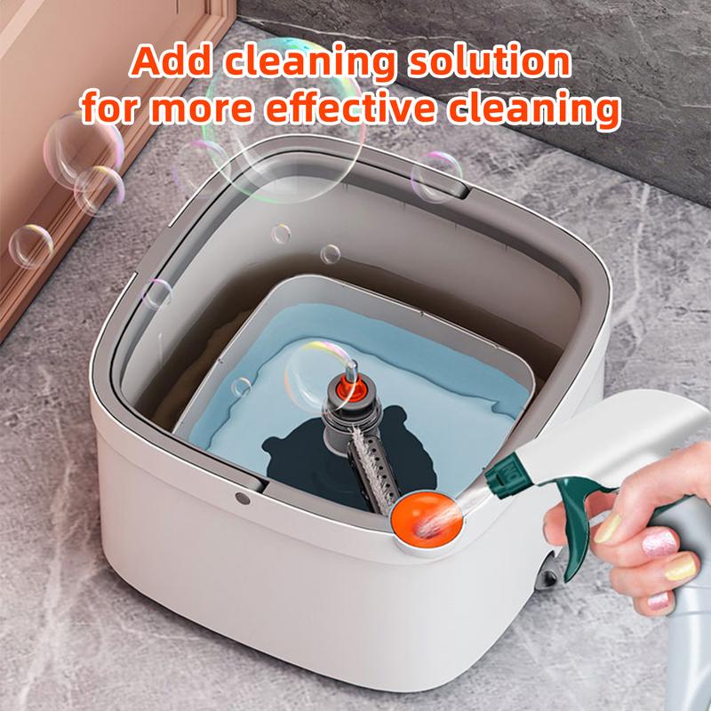 Square Spin Mop and Bucket Set, with Dirty&Clean Water Separation System,Self Wringing 360° Rotating Mop-Head With Turbo Flushing Bucket,Cleaning tools after the party, Christmas and New Year gifts