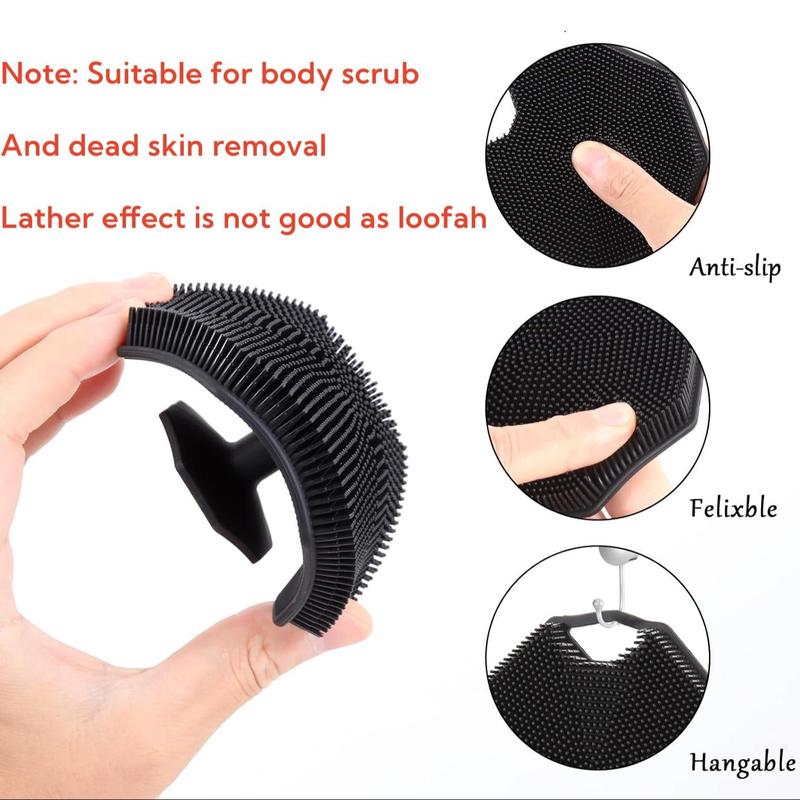 Silicone Body Care Massager with Storage Hook Set, Summer Gifts, 1 2 4 Counts Reusable Body Skincare Deep Cleansing Brush