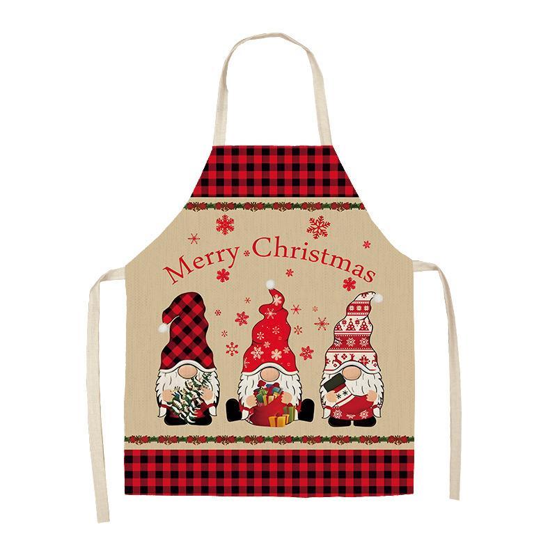 Christmas Themed Apron, 1 Count Creative Design Adjustable Apron, Fashionable Reusable Kitchen Cooking Apron for Men & Women