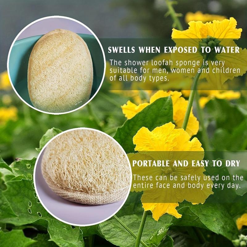 2pcs Natural Exfoliating Loofah Sponge Pads, Face Exfoliator Pad Scrubber, Suitable for Bathing, Showering