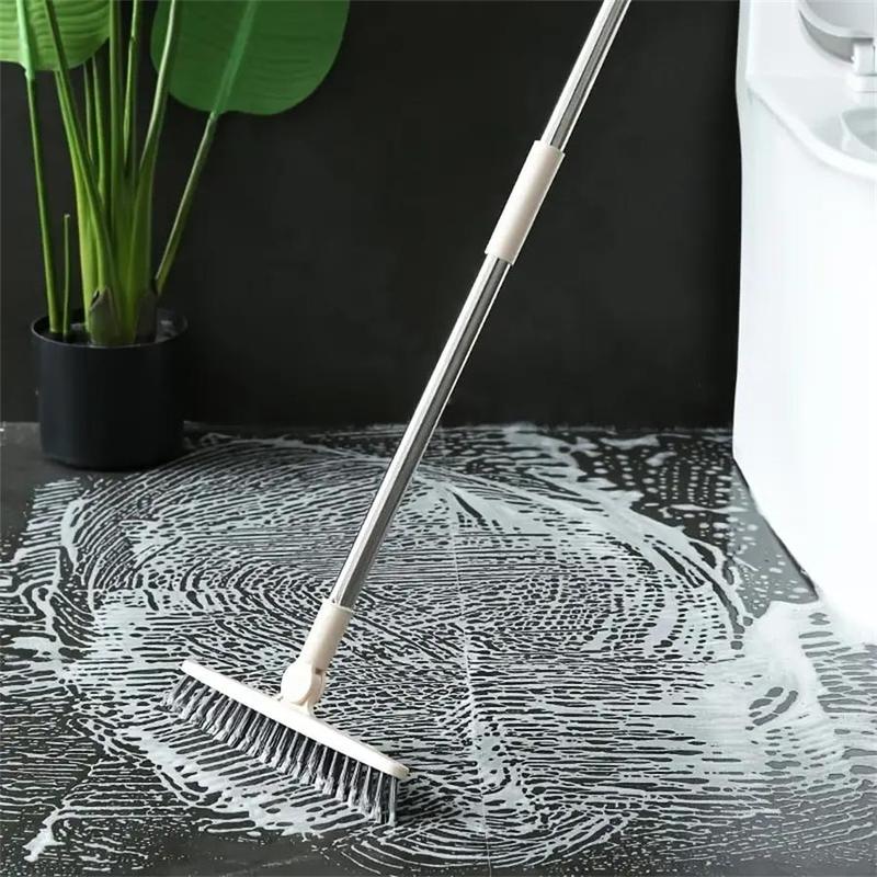 Rotating Floor Scrub Brush, Long Handle Floor Cleaning Brush, Bathroom Tile Cleaning Brush, Household Cleaning Tool for Kitchen Bathroom