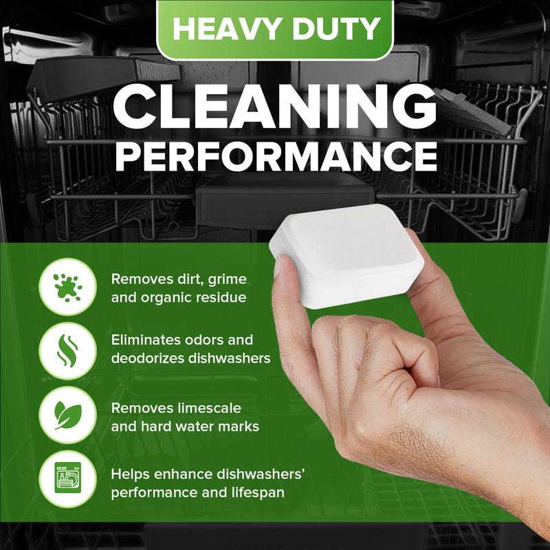 Dishwasher Cleaner & Deodorizer Tablets, Heavy Duty Deep Cleaning Descaler Removes Odor, Calcium, Limescale by Renuv - 1 Yr Supply Box Household