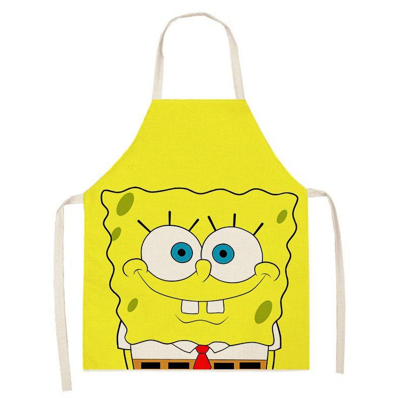 Cartoon SpongeBob Adult and Children Apron Home Painting Kitchen Cleaning Antifouling Apron Coverall