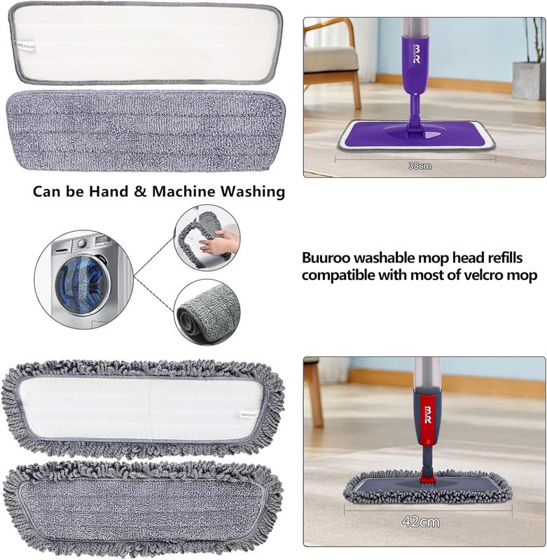 6 count Microfiber Spray Mop Replacement Heads for Wet Dry Mops Flat Replacement Heads for Floor Cleaning and Scrubbing Microfiber Pros Reusable Mop Pads