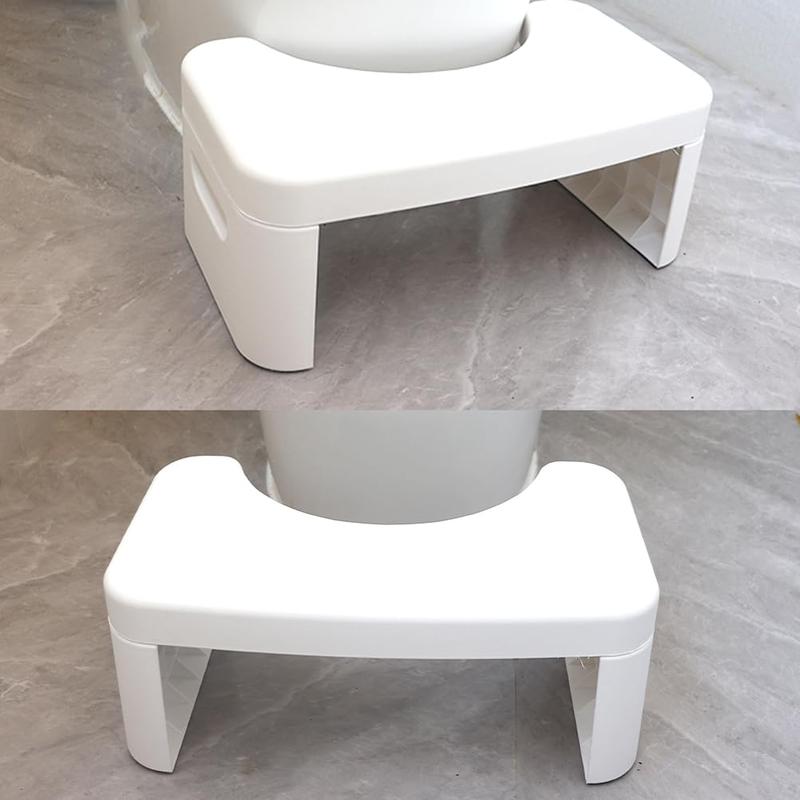 Folding Toilet Stool, Foldable Squatting Stool Poop Stool, Bathroom Toilet Potty Stool, Splicable Poop Stool | Bathroom Accessories | Foot Stool (White Toilet Stool)