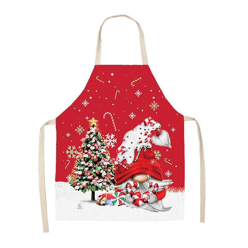 Christmas Themed Apron, 1 Count Creative Design Adjustable Apron, Fashionable Reusable Kitchen Cooking Apron for Men & Women