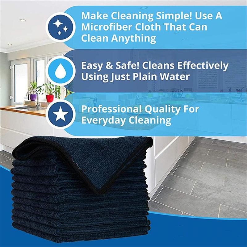 Microfiber Cleaning Cloth, 12pcs Car Washing Towel, Thickened Cleaning Towel for Home Hotel, Summer Essentials, Cleaning Gadgets for Home, Kitchen Accessories, Mop Daddy, Halloween Gifts, Car Accessories