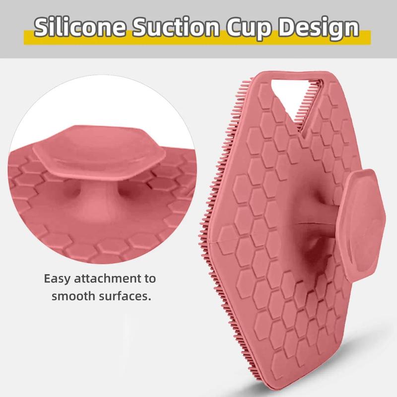 Silicone Body Care Massager with Storage Hook Set, Summer Gifts, 1 2 4 Counts Reusable Body Skincare Deep Cleansing Brush