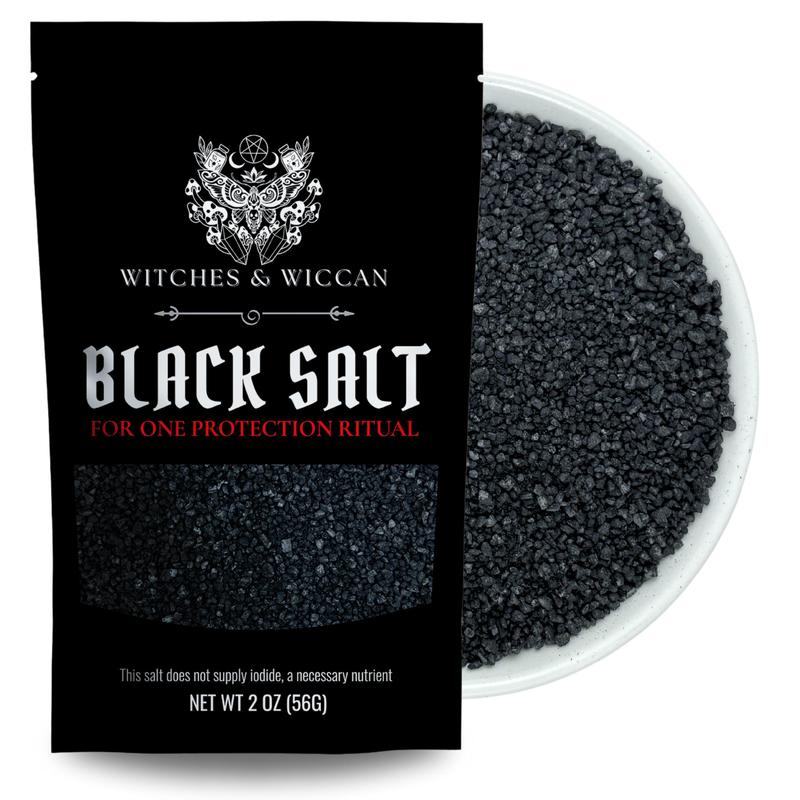 Black Salt for Protection Rituals - Wiccan Supplies for Witchcraft & Spells | 2 oz Bag of Sal Negra for Magical Practices Freshener Scented Aroma Perfume