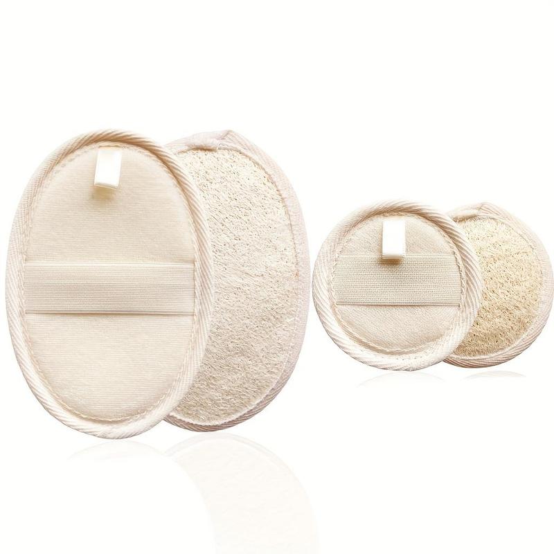 2pcs Natural Exfoliating Loofah Sponge Pads, Face Exfoliator Pad Scrubber, Suitable for Bathing, Showering