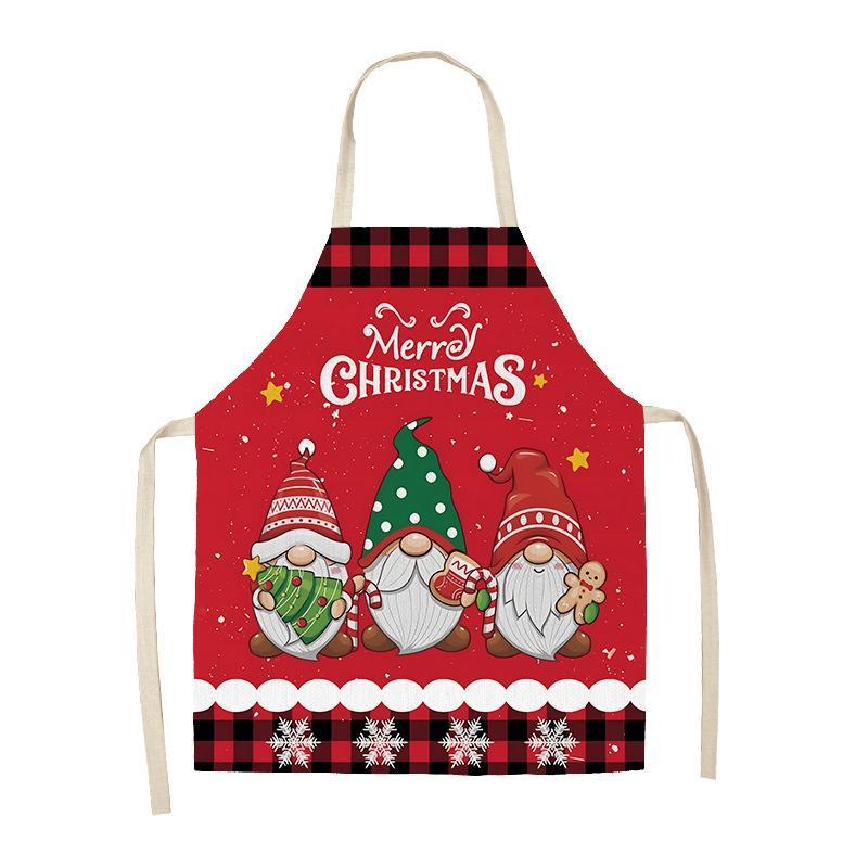 Christmas Themed Apron, 1 Count Creative Design Adjustable Apron, Fashionable Reusable Kitchen Cooking Apron for Men & Women