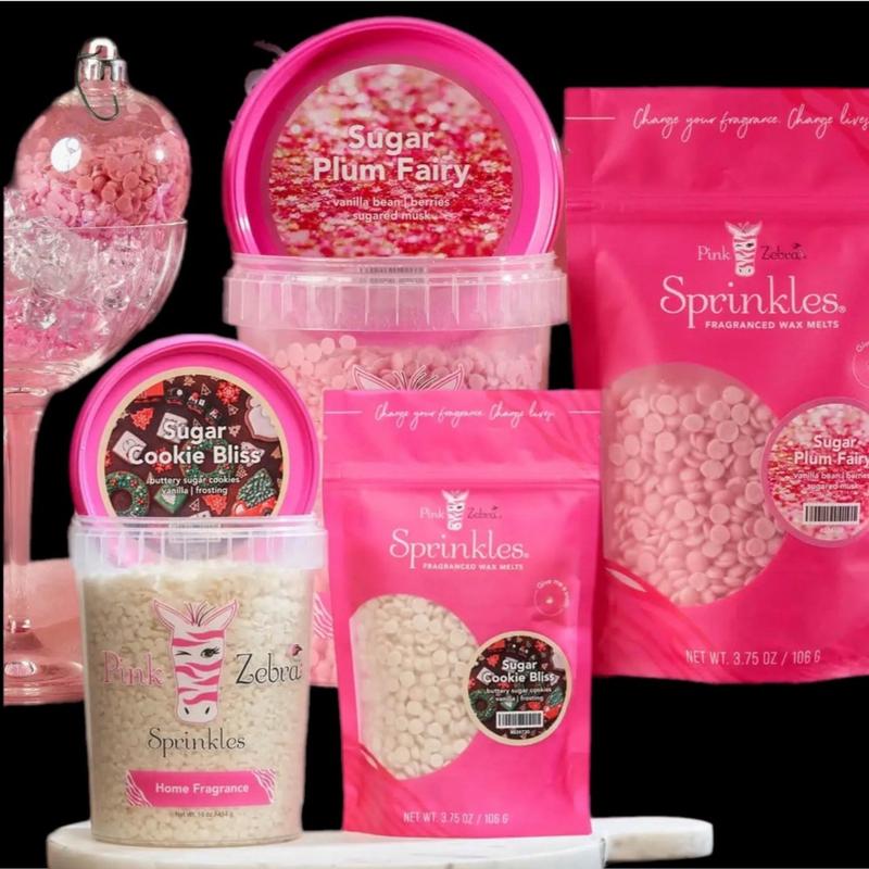 Pink Zebra Sprinkles - 12 Days of Christmas - 3.75 oz bag of soy non toxic wax - candle alternative