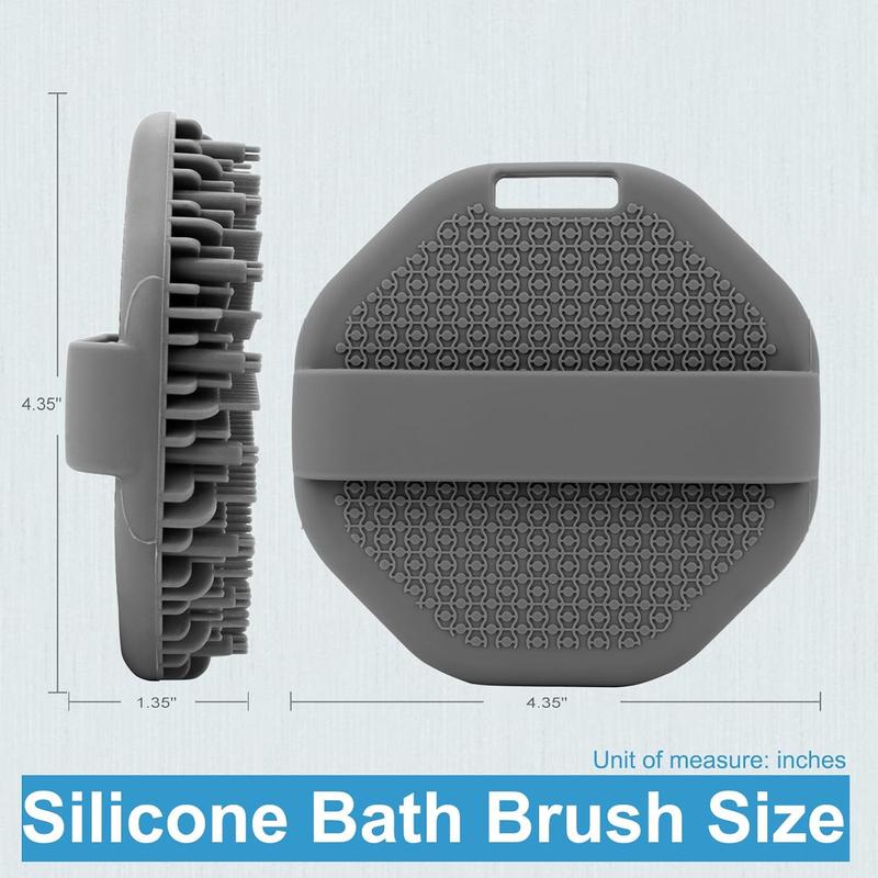 Silicone Body Scrubber，Exfoliating Body Scrubbers for use in Shower,Silicone Body Brush for Showering and Anti-Slippery Handles for All Skin Types