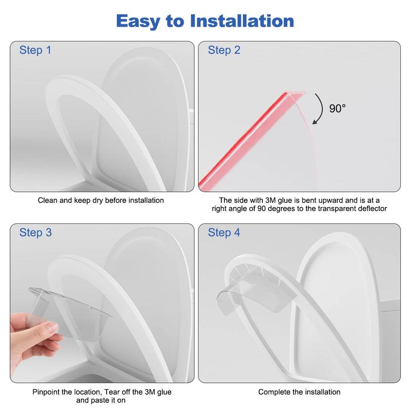 5 Pack Pee Guard for Toilet Seat, Toilet Pee Splash Guard, Transparent Pee Guards, Upgrad Stickiness