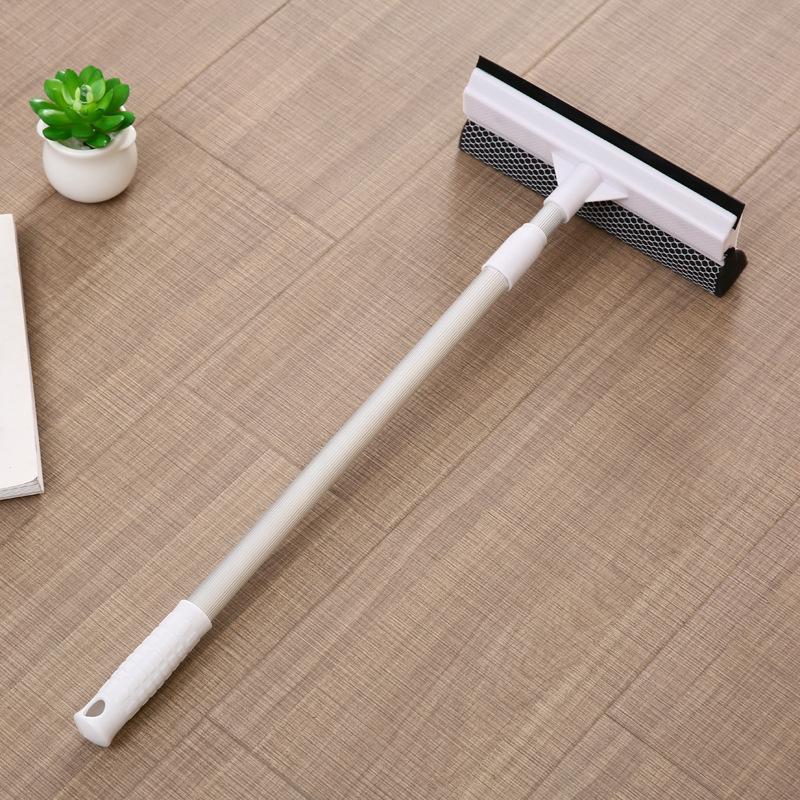 Retractable Extension Rod Double-sided Glass Wiper, 1 Count Household Durable Handheld Glass Wiper, Window Cleaning Tool for Home Bathroom Dormitory Office Car