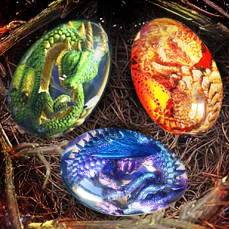 Lava Dragon Eggs with Base Ornaments,Crystal Transparent Dragon Egg Resin,Handmade Sculpture Fire Pocket Dragon Souvenir,Exquisite Unique Dragon Gifts with Luminous Base Decor Light