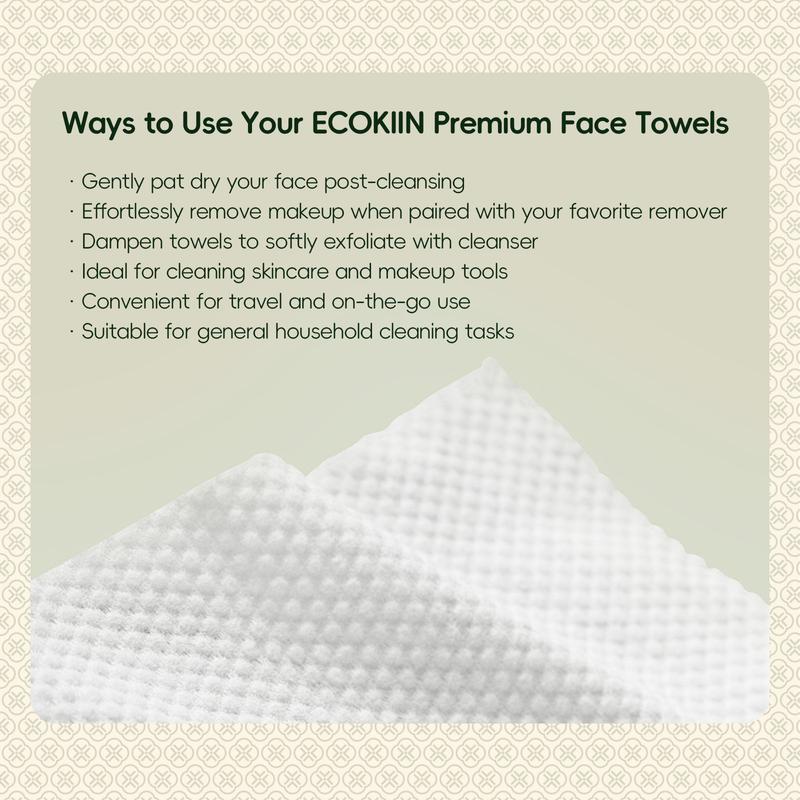 BlackFriday-Ecokiin Premium Disposable Face Towels Multi-Use Extra-Thick Super-Soft Eco-Friendly Biodegradable