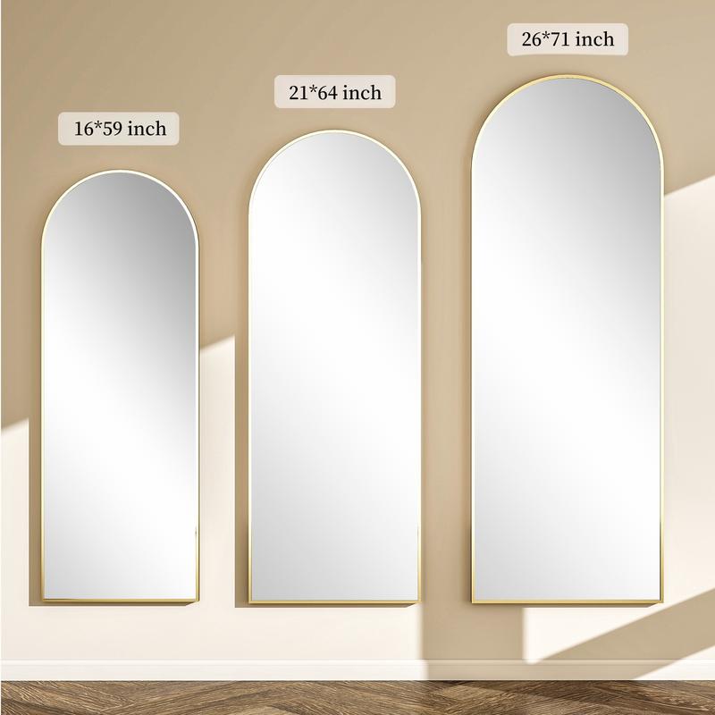 Easly Arched Aluminum Alloy Framed Full Length Mirror Floor Mirror Wall Mirror