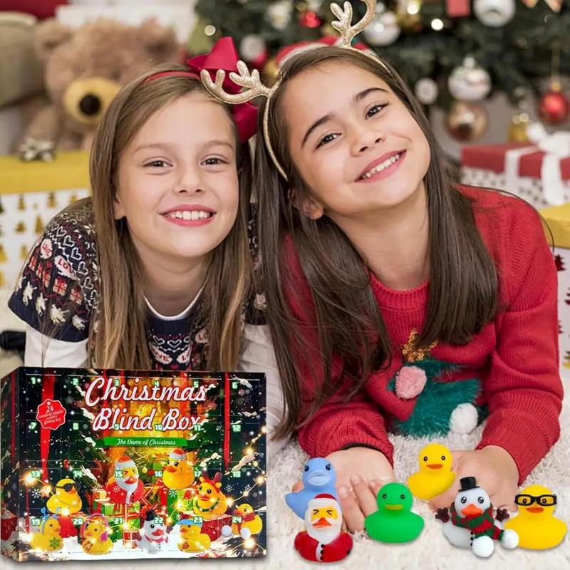 Christmas Blind Box-24 Rubber Ducks Advent Calendar for Toddler Boys Girls Gift, 24 Days Christmas Countdown Calendar Ducks Blind Box Creative Christmas Party Favors