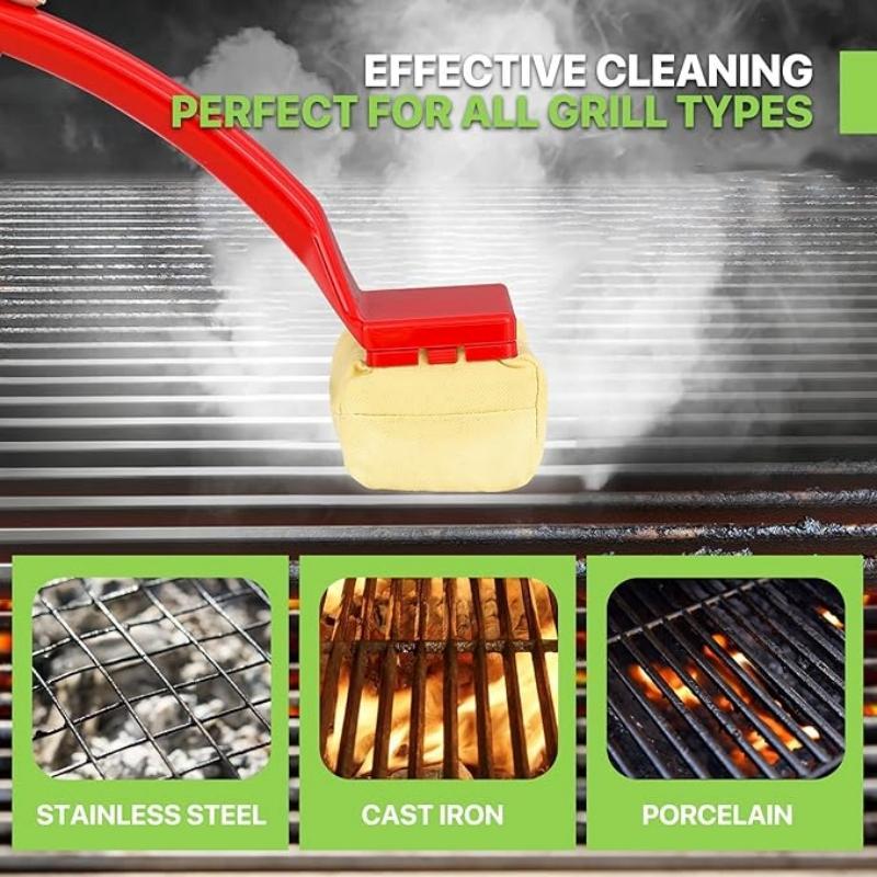 Barbecue Grill Cleaning Brush, 1 Count Durable and Unique Grill Cleaning Brush, Easy to Clean and Use on Charcoal, Gas, Porcelain, Ceramic Or Stainless Steel Grills