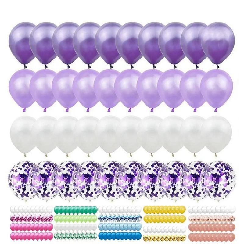 12inch Confetti Balloon & Solid Color Balloon Set, 40pcs Baby Shower Wedding Summer Party Decor Balloon, Super Bowl Party Decor, Festive & Party Supplies