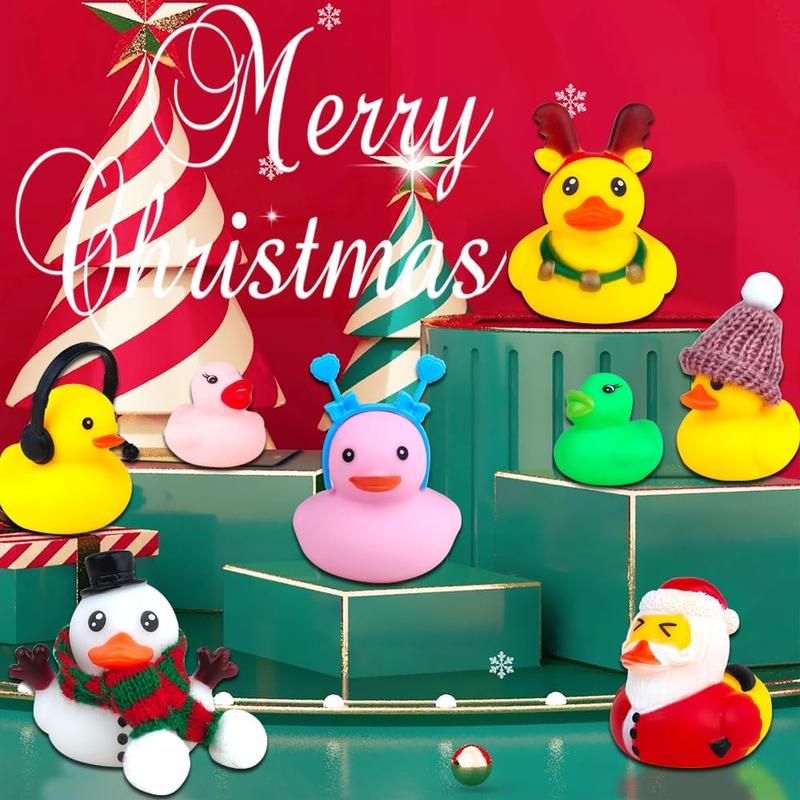 Christmas Blind Box-24 Rubber Ducks Advent Calendar for Toddler Boys Girls Gift, 24 Days Christmas Countdown Calendar Ducks Blind Box Creative Christmas Party Favors