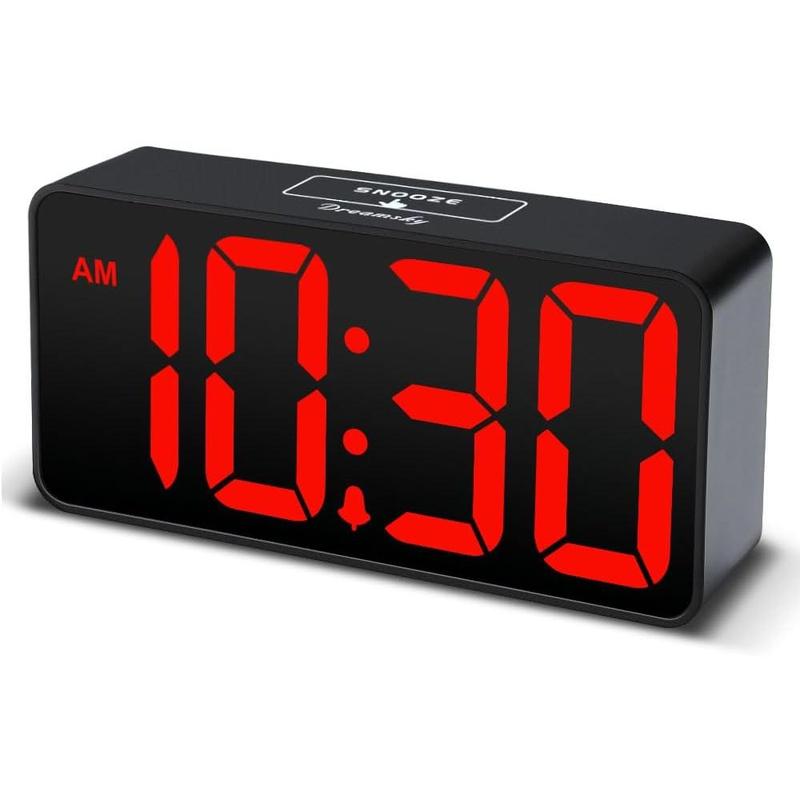 Small Digital  Clock for Bedroom, Large Big Numbers Display with Brightness Dimmer, Electric Bedside Desk Clock with USB  Port, Adjustable  Volume, 12 24Hr, Snooze