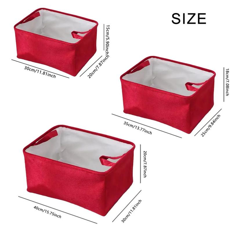 Foldable Storage Basket, Clothes Storage Basket with Handle, Home Organizer for Bedroom Wardrobe