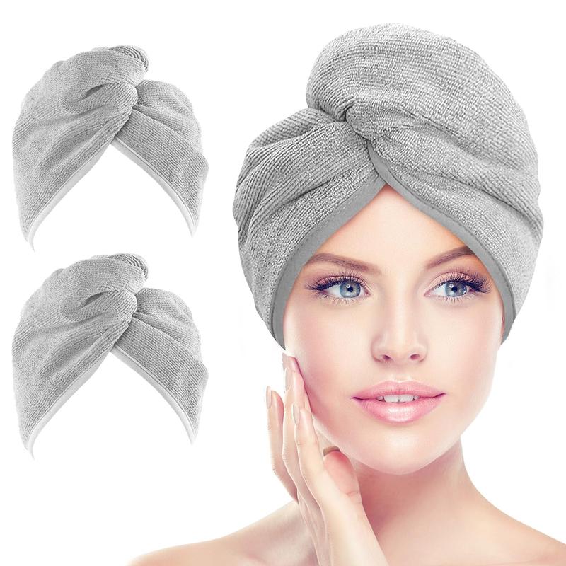 Microfiber Hair Towel Wrap, 2 5 Pack Hair Turbans, Super Absorbent Quick Dry Hair Towel Wrap for All Hair Types Anti Frizz, 26