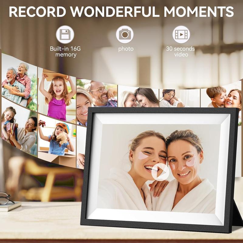 Uhale Digital Picture Frame WiFi with APP 10.1 inch IPS HD Touch Screen Loop  Digital Photo Frame Load  Picture Frame Slideshow from Phone -  for Displaying Memories