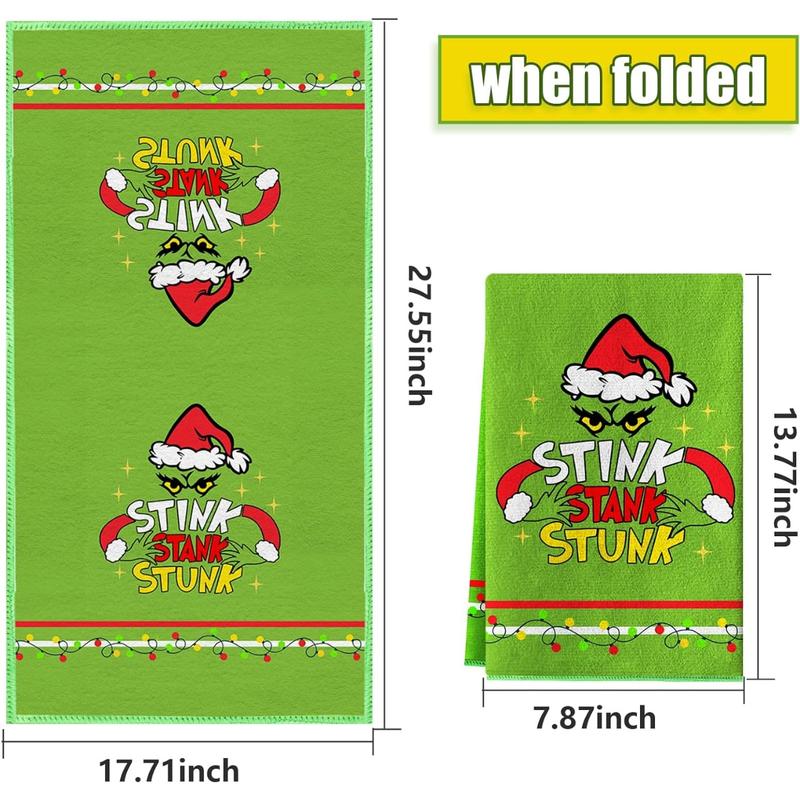 Christmas Kitchen Towels 2 Counts Christmas Dish Towels Hand Towels Housewarming Gifts for New Home, Christmas Farmhouse Decor for Kitchen Bedroom Bathroom(17.7 x 27.5 Inch)