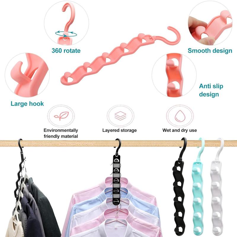 Household Clothes Hanger, 8 Counts 12pcs Space Saving Hanger, Clothes Organizer for Home, Dormitory, Closet, Wardrobe, Bedroom, Living Room