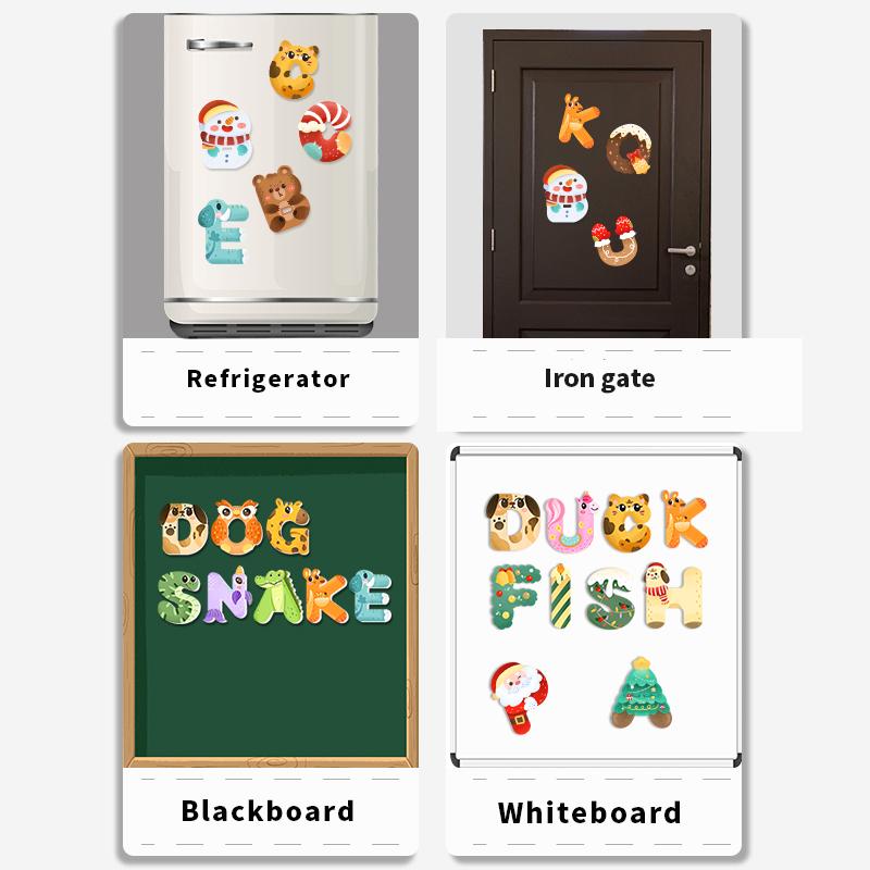 Magnetic Letters cute Animals Styling  ABC Alphabet Fridge Magnets Refrigerator decoration Christmas Magnetic Letters christmas gift