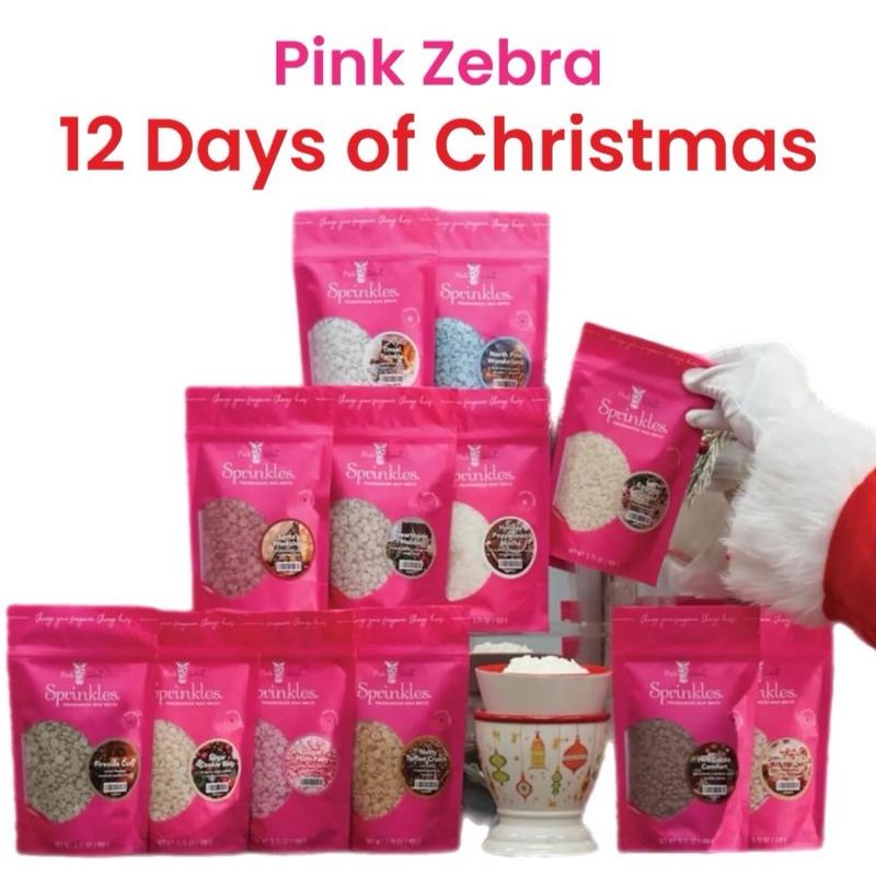 Pink Zebra Sprinkles - 12 Days of Christmas - 3.75 oz bag of soy non toxic wax - candle alternative