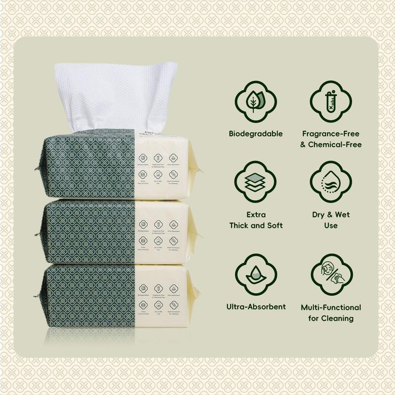 BlackFriday-Ecokiin Premium Disposable Face Towels Multi-Use Extra-Thick Super-Soft Eco-Friendly Biodegradable