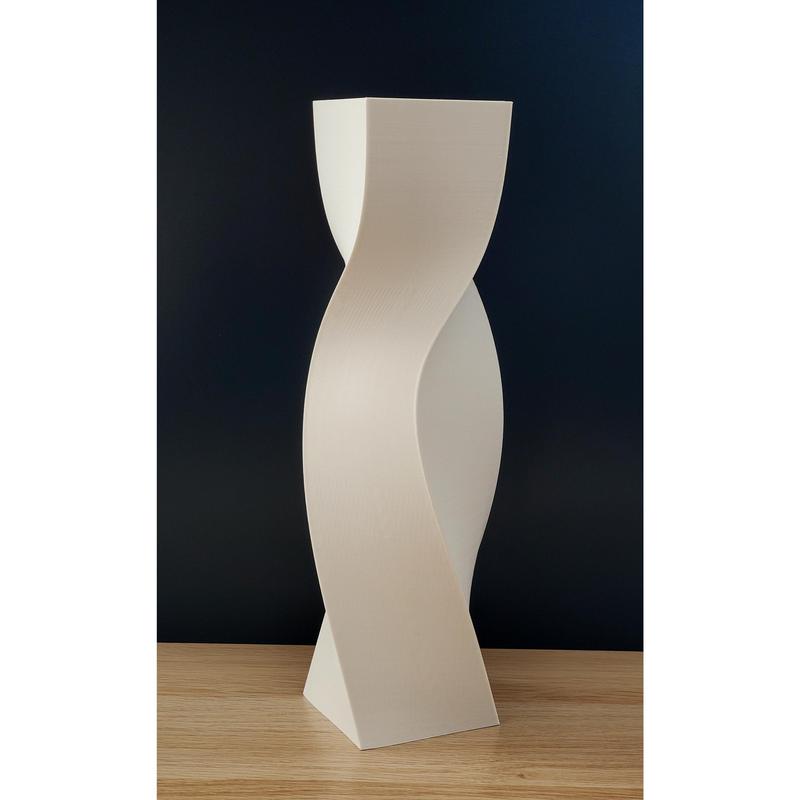 Tall Geometric Matte White Vase or Centerpiece | Modern Home Decor | Flower Vase | Gift