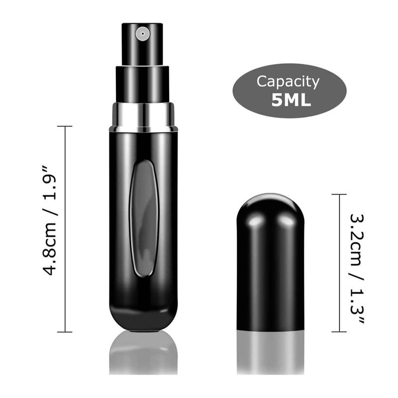 Portable Mini Fragrance Atomizer Bottle, Reusable Refillable Spray Bottle, Pocket Size Travel Perfume Atomizer, Empty Spray Bottle Mist Spray Bottle for Perfume and Toner, Christmas Gift