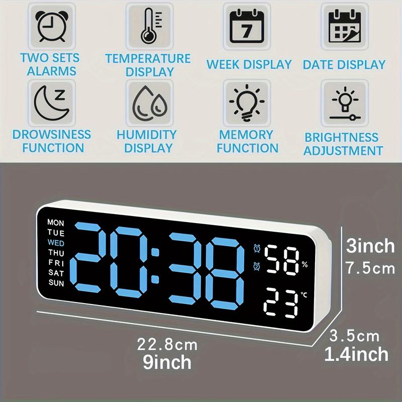 Digital Wall Clock Large Display, 9