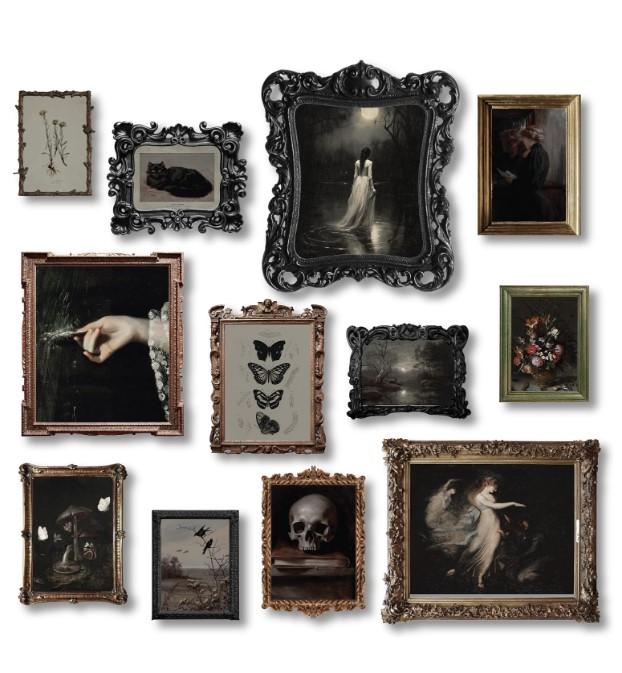 Dark Academia Decor - Victorian Gothic Wall Art Prints, Dark Moody Decor Aesthetic Pictures, Creepy Goth Posters Vintage Gothic Painting for Home...